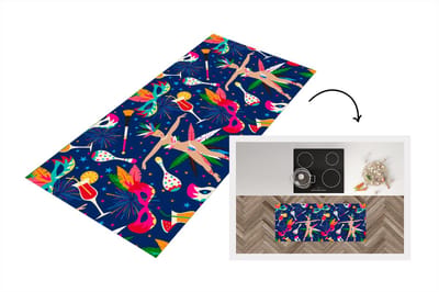 Keukenloper - Loper keuken - Carnaval - Brazilië - Patronen - 120x50 cm - Keukenloper vinyl