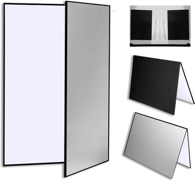 3-in-1 Reflector voor Fotografie, 42 x 30 cm, Vouwbare Lichtdiffuser voor A4 Voedsel en Sieraden, Perfect voor Still Life Fotografie in Wit/Zilver/Zwart