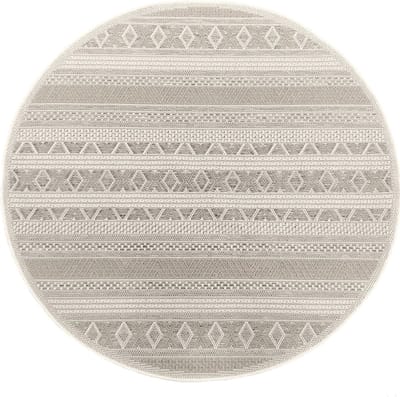 the carpet Calgary – robuust vloerkleed met modern design in boho-stijl, geschikt voor keuken & eetkamer, beige, 160 cm rond