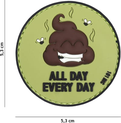 101 Inc Embleem 3D Pvc All Day Every Day Groen/Zwart  17072