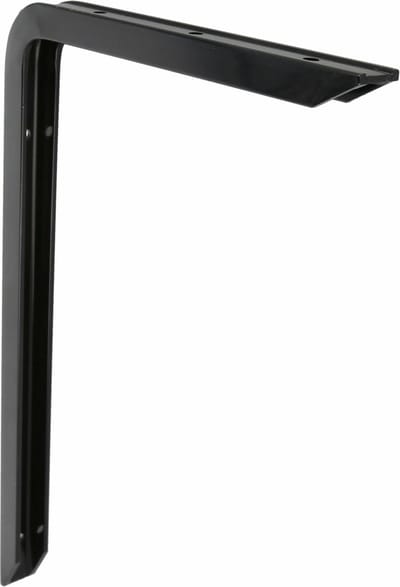 AMIG Plankdrager/planksteun van aluminium - gelakt zwart - H300 x B200 mm - heavy support - boekenplank steunen
