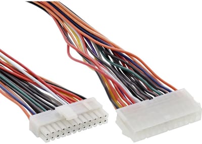 ATX 20+4-pins (m) - ATX 24-pins (v) voedingskabel - 0,45 meter