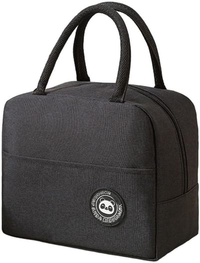 GELLDG Geïsoleerde lunchtas - 5 liter - Kleine lekvrije lunchbox - Waterdichte koeltas van aluminiumfolie - Geschikt voor vrouwen, mannen, kinderen, studenten en kantoorpersoneel - Zwart