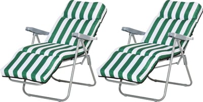 Outsunny - 2 x Klapstoel - 5 Posities Verstelbaar - Weerbestendig