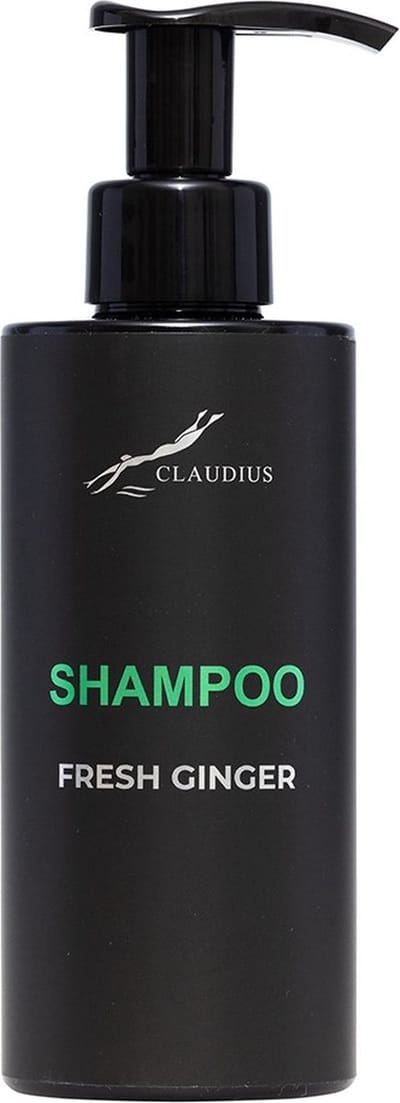 Shampoo Fresh Ginger 300 ml - met pomp - zwarte fles - haarverzorging