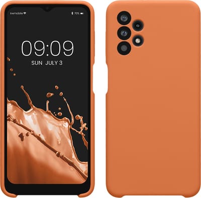 kwmobile telefoonhoesje geschikt voor Samsung Galaxy A32 5G - Hoesje met siliconen coating - Smartphone case in warme abrikoos