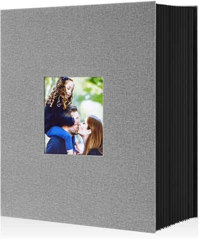 Dailygoods- Fotoalbum 1000 Foto's - Fotoalbum 10x15 - Plakalbum - Linnen Cover - Grote Capaciteit - Schuifvenster Design - Fotoboek