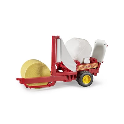 Bruder Bale wrapper with ockery and Zwart round bales