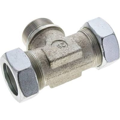 42L & G1-1/2'' Verzinkt Stalen T-stuk Snijringkoppeling Buitendraad 160bar ISO 8434-1