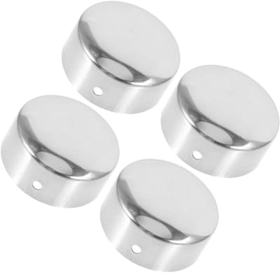 Trapleuning Doppen - Paal Afsluiters - Binnengebruik - Roestvrij Staal - 4.5 cm - Zilver