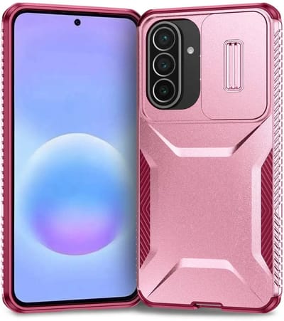 Hoesje Geschikt voor Samsung Galaxy A57 | Back Cover met Camera Slider | Schokbestendige Case | Camera Cover | Stevig | Roze