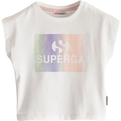 Superga Kinderen/Kinderen Glitter Gestreept T-shirt (Wit)