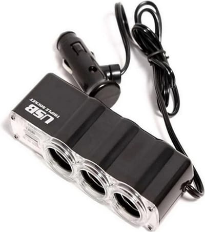 In car 12Volt adapter - 12 volt naar 3 x 12 volt en 1 x usb