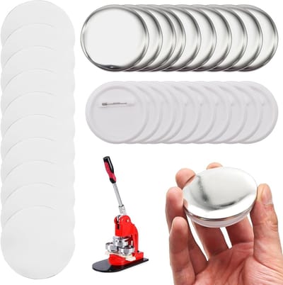 100 stuks 58 mm lege knop badge button onderdelen voor DIY handwerk, inclusief metalen hoes en doorzichtige folie, perfect voor evenementen en promoties