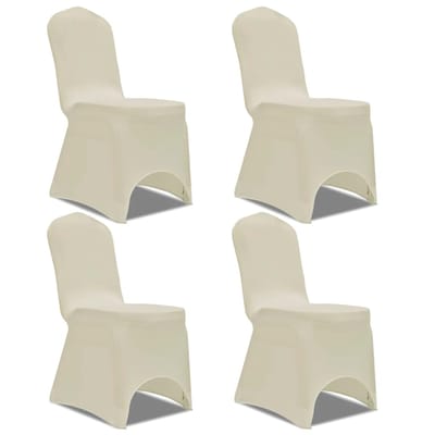 vidaXL - Stoelhoes - stretch - 4 - stuks - Crèmekleurig