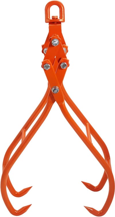 Houten Klauwhaak, 91,4 Cm Lange Houten Grijper met 4 Klauwen, Roterende Stalen Houten Hijstang, Adelaarsklauwontwerp, Laadvermogen 1500 Kg voor Tractoren, Terreinvoertuigen, Vrachtwagens, Vorkheftrucks