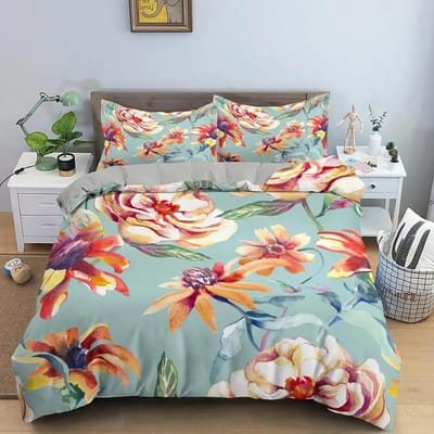Klassieke dekbedovertreksets Bloemenblauw Goud King, Queen, Full, Twin Dubbele dekbedovertrekken Kussenslopen Beddengoed Beddengoedset 260x220cm 180x210cm 3pcs
