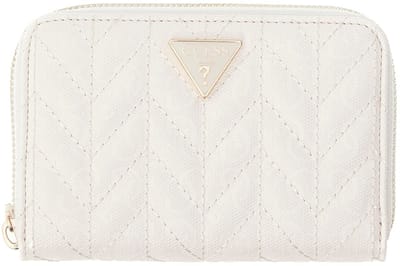 GUESS portemonnee Stacey SLG Zip Around Wallet Cream White crème
