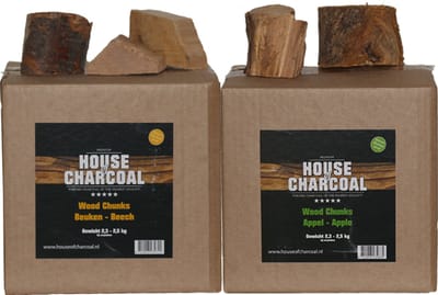 Rookhout Chunks Beuken 2.5 kg + Appel 2.5 kg Bundel