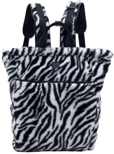 FREDsBRUDER Leren rugzak Furry Friend Backpack Zebra zwart wit