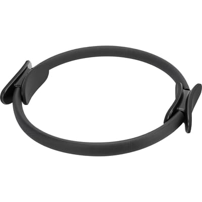 Fitness Cirkel Flexibele Pilates Ring met Antislip Rubberen Handvatten voor Benen Rug Armen Borst Workout Zwart zwart
