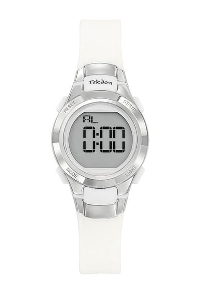 Tekday-Kinder-Digitaal-Alarm-Chrono-EL-Datum-10ATM-Wite-silicone band-27MM