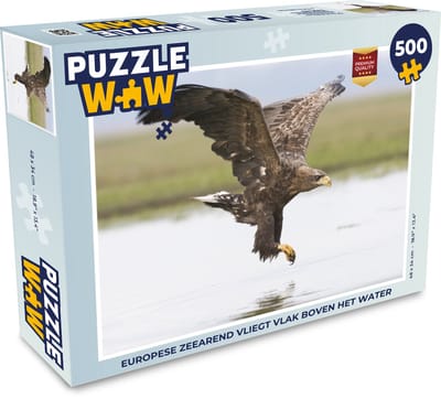 Puzzel Europese zeearend vliegt vlak boven het water - Legpuzzel - Puzzel 500 stukjes