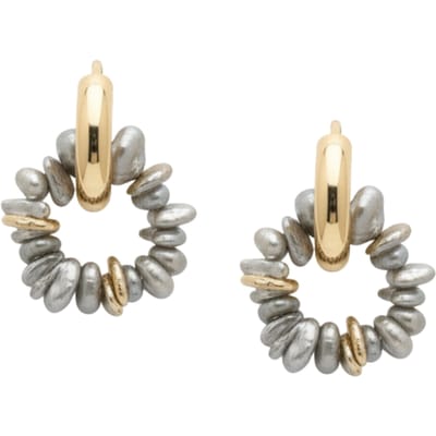 OTAZU Estate Golden Hoops Grey Size: OS | Earrings Outlet | Dames | Zilver
