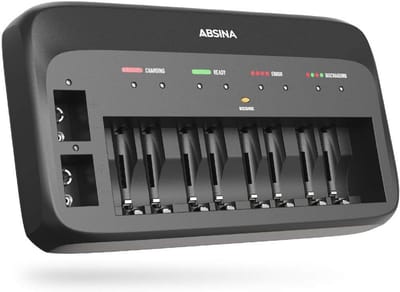 Schnellladegerät voor NiMH en NiCd 9V Block, Micro (AAA), Mignon (AA)