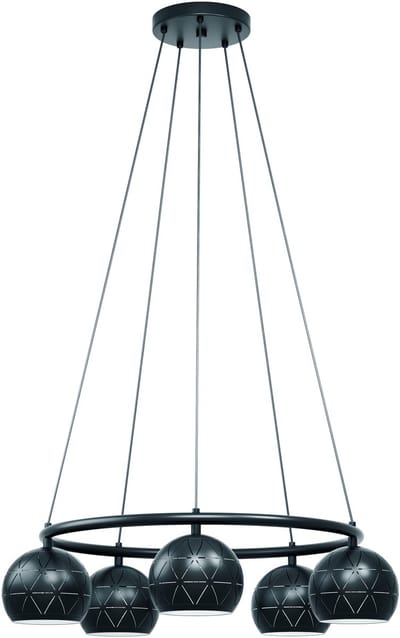 EGLO Cantallops Hanglamp - E14 - Staal - Zwart