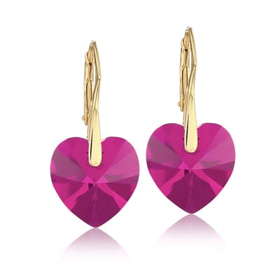 Montebello Oorbellen Noor HG109 - Swarovski Hart - 925 Zilver Verguld - Ø14mm - 30mm