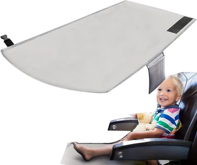 Kinderreisbed vliegtuig - Opblaasbare slaapmat - Comfortabel reizen - Opvouwbaar ontwerp - 77 x 44 cm - Grijs
