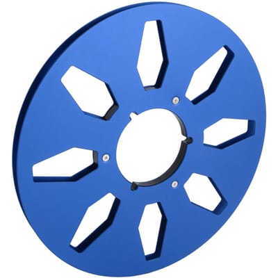 14 Bobine de Bande Vide 10,5 Pouces Professionnelle 8 Trous Résistance au Vent Bobine de Déroulement en Métal pour NAB bleu