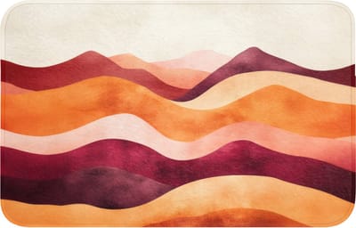Badmat 80x50 cm - Antislip - Abstract - Landschap - Golven - Badmatten voor badkamer - Badkamermat - Douchemat - Badkamer mat