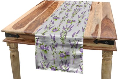 ABAKUHAUS Tafelloper Lavendel Hydrangea – 40x225 cm – Wasbaar