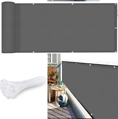 Balkon Privacy Scherm - Hek Afdekking - Meer Privacy - Weerbestendig Materiaal - 140x750cm - Grijs