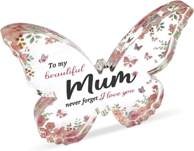Decoratief vlinderbord voor mama - Moederdag cadeau - Transparante acrylplaat