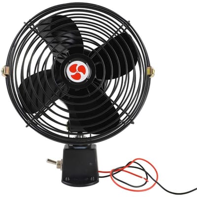 fan-12V RV-koelventilator met schakelaar voor twee snelheden, gemaakt van metaal, stille werking, geschikt voor vrachtwagens, boten en bussen, 6 inch.