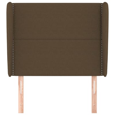 vidaXL Hoofdbord met randen 93x23x118/128 cm stof donkerbruin