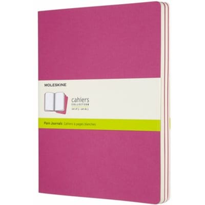 Moleskine cahier journal soft cover xl kinetic roze blanco à 3 stuks