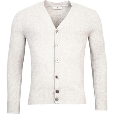 Thomas Maine Vest Cardigan Buttons Single Knit Yak Merino Wool Blend Licht Grijs / male