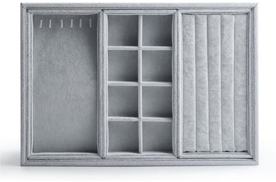 Dailygoods- Sieradendoosje Stapelbaar - Sieradenopslag - Organizer - Sieradendisplay voor Ringen/Oorbellen/Halsketting - Hoogwaardig Houtcomposiet - Fluwelen Bekleding - Sieradenopberger
