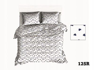 Katoenen Kinderbeddengoed 90x120cm Wit Hartjes