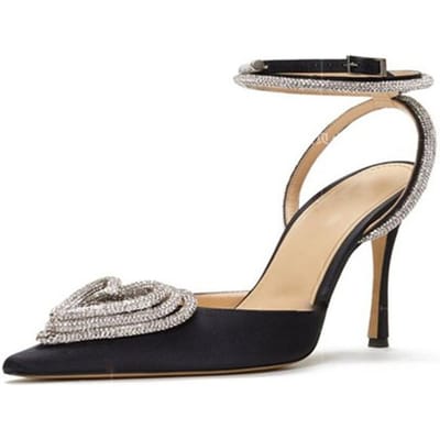 Catwalk Stijl Glitter Strass Dames Pumps Kristallen Hartvormige Gesp Zomer Dames Hoge Hakken Feest Prom Schoenen 35