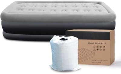Opblaasbaar Matras met Geïntegreerde Elektrische Pomp | Zelfvullend Dubbel Luchtbed voor Camping en Thuisgebruik | 191 x 99 x 46 cm