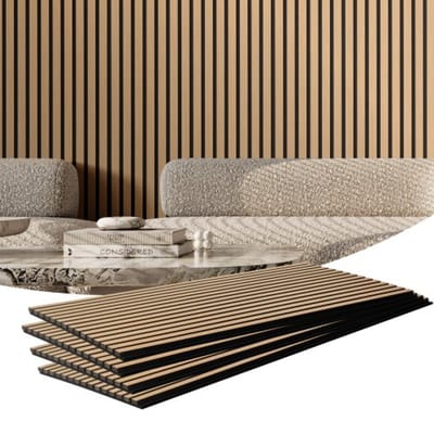 VEVOR akoestische panelen, akoestisch bord, 1200 x 600 mm, MDF accenthouten wandpanelen voor moderne binnenmuurdecoratie, imitatiehouten wandpanelen voor geluidsreductie, licht eiken, set van 4