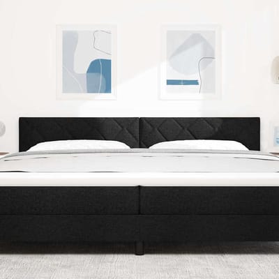 vidaXL - LED - Hoofdbord - Zwart - Stof