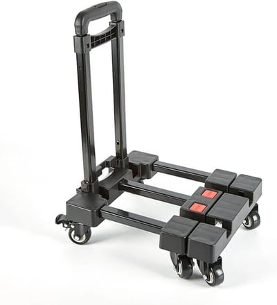 Opvouwbare Steekwagen - Trolley Transportkar - Zware Goederen Verplaatsen - Verstelbaar Handvat - 100 kg - Zwart