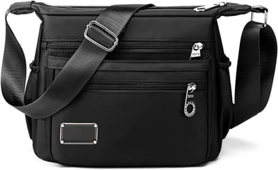 Grote Schoudertas van Canvas voor Vrouwen - Vintage Shopper Handtas voor School en Dagelijks Gebruik, Zwart
