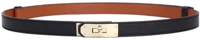 Golden Lock Riem - Zwart/Goud | 85 cm | Hoogwaardig PU-Leder | Tailleriem | Fashion Favorite